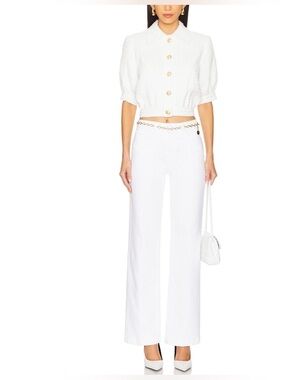 L'AGENCE Scottie White Wide Leg Jeans